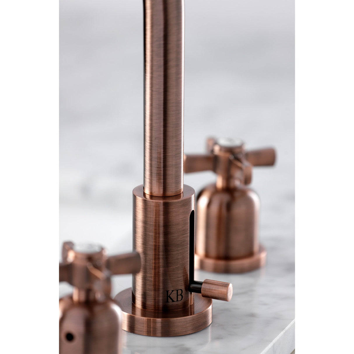 Millennium FSC892ZXAC Two-Handle 3-Hole Deck Mount Widespread Bathroom Faucet with Pop-Up Drain, Antique Copper