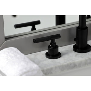 Kaiser FSC8930CKL Two-Handle 3-Hole Deck Mount Widespread Bathroom Faucet with Pop-Up Drain, Matte Black