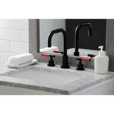Kaiser FSC8930CKL Two-Handle 3-Hole Deck Mount Widespread Bathroom Faucet with Pop-Up Drain, Matte Black