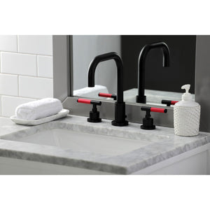 Kaiser FSC8930CKL Two-Handle 3-Hole Deck Mount Widespread Bathroom Faucet with Pop-Up Drain, Matte Black