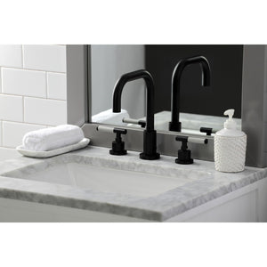 Kaiser FSC8930CKL Two-Handle 3-Hole Deck Mount Widespread Bathroom Faucet with Pop-Up Drain, Matte Black