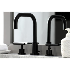 Kaiser FSC8930CKL Two-Handle 3-Hole Deck Mount Widespread Bathroom Faucet with Pop-Up Drain, Matte Black