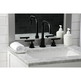 Kaiser FSC8930CKL Two-Handle 3-Hole Deck Mount Widespread Bathroom Faucet with Pop-Up Drain, Matte Black