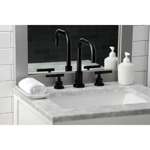 Kaiser FSC8930CKL Two-Handle 3-Hole Deck Mount Widespread Bathroom Faucet with Pop-Up Drain, Matte Black