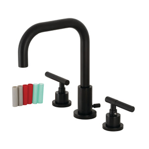 Kaiser FSC8930CKL Two-Handle 3-Hole Deck Mount Widespread Bathroom Faucet with Pop-Up Drain, Matte Black