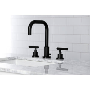 Manhattan FSC8930CML Two-Handle 3-Hole Deck Mount Widespread Bathroom Faucet with Pop-Up Drain, Matte Black