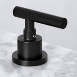 Manhattan FSC8930CML Two-Handle 3-Hole Deck Mount Widespread Bathroom Faucet with Pop-Up Drain, Matte Black