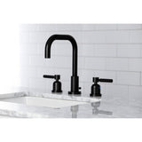 Kaiser FSC8930DKL Two-Handle 3-Hole Deck Mount Widespread Bathroom Faucet with Pop-Up Drain, Matte Black