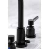 Kaiser FSC8930DKL Two-Handle 3-Hole Deck Mount Widespread Bathroom Faucet with Pop-Up Drain, Matte Black