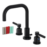 Kaiser FSC8930DKL Two-Handle 3-Hole Deck Mount Widespread Bathroom Faucet with Pop-Up Drain, Matte Black