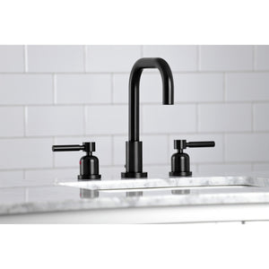 Concord FSC8930DL Two-Handle 3-Hole Deck Mount Widespread Bathroom Faucet with Pop-Up Drain, Matte Black