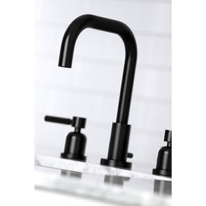 Concord FSC8930DL Two-Handle 3-Hole Deck Mount Widespread Bathroom Faucet with Pop-Up Drain, Matte Black