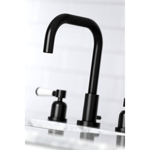 Paris FSC8930DPL Two-Handle 3-Hole Deck Mount Widespread Bathroom Faucet with Pop-Up Drain, Matte Black