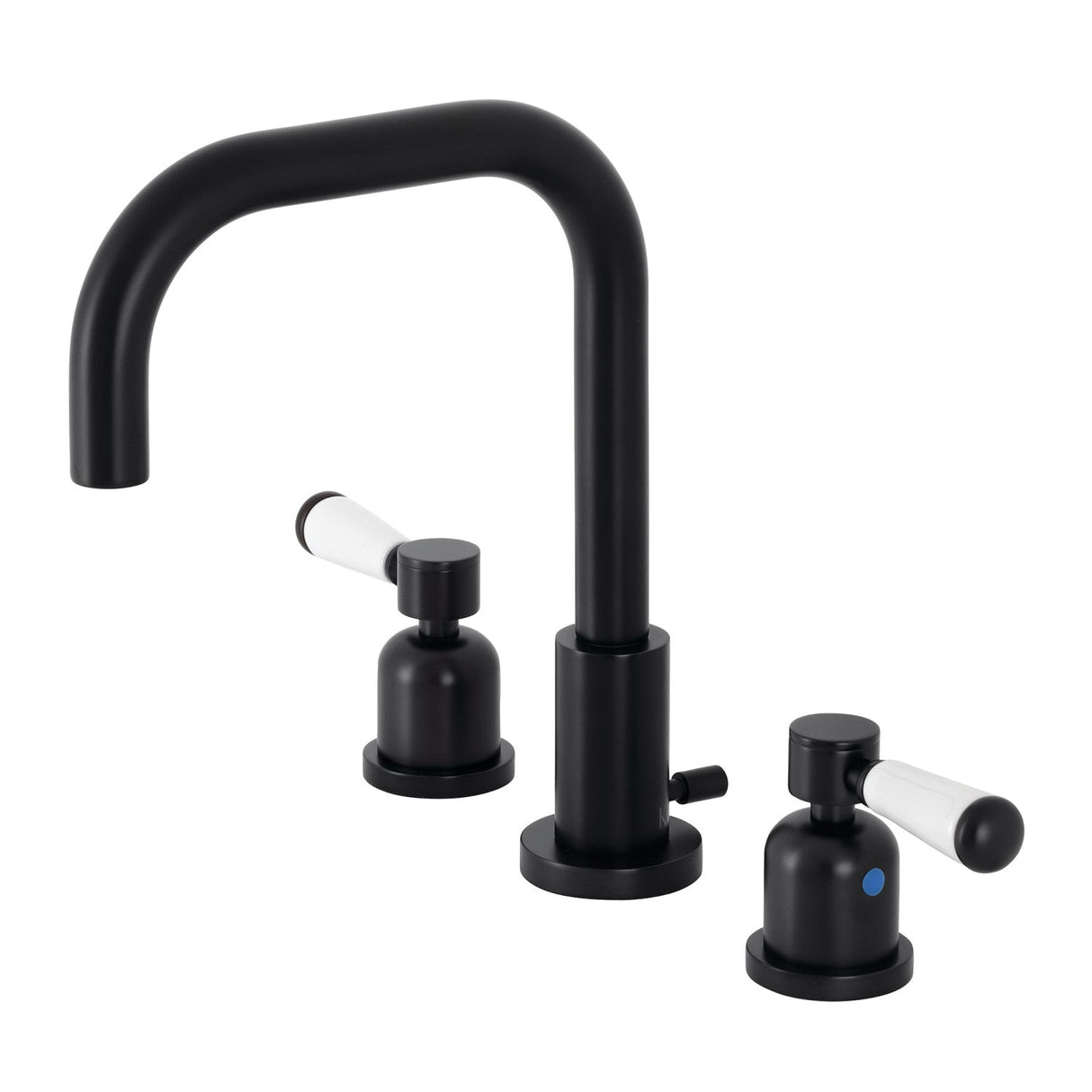 Paris FSC8930DPL Two-Handle 3-Hole Deck Mount Widespread Bathroom Faucet with Pop-Up Drain, Matte Black