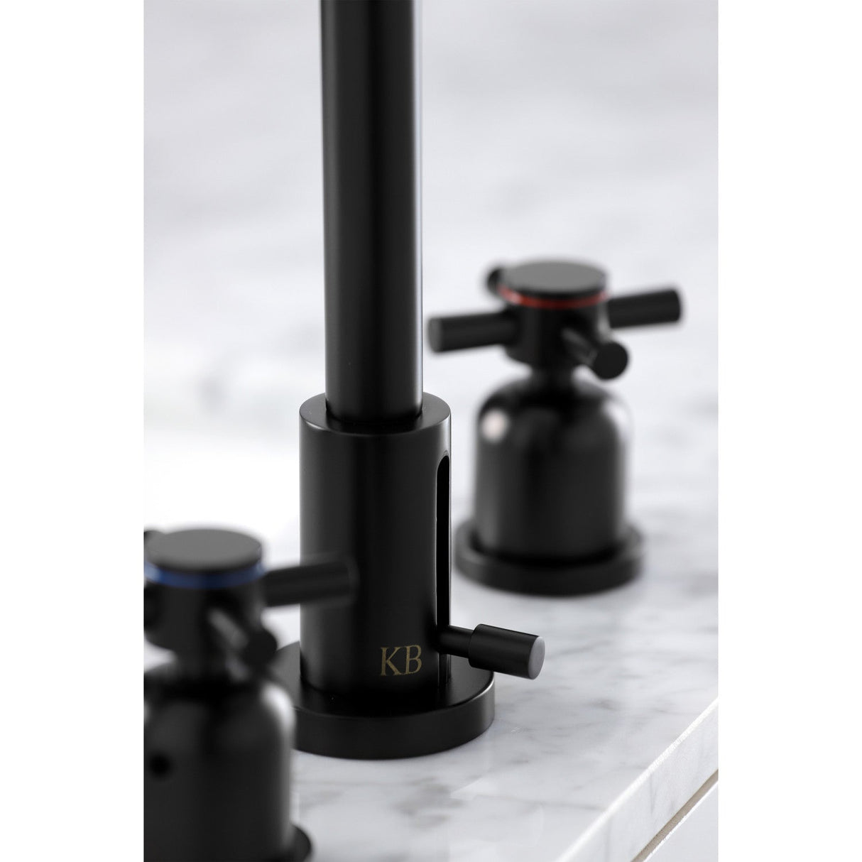 Concord FSC8930DX Two-Handle 3-Hole Deck Mount Widespread Bathroom Faucet with Pop-Up Drain, Matte Black