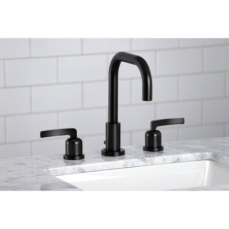 Centurion FSC8930EFL Two-Handle 3-Hole Deck Mount Widespread Bathroom Faucet with Pop-Up Drain, Matte Black