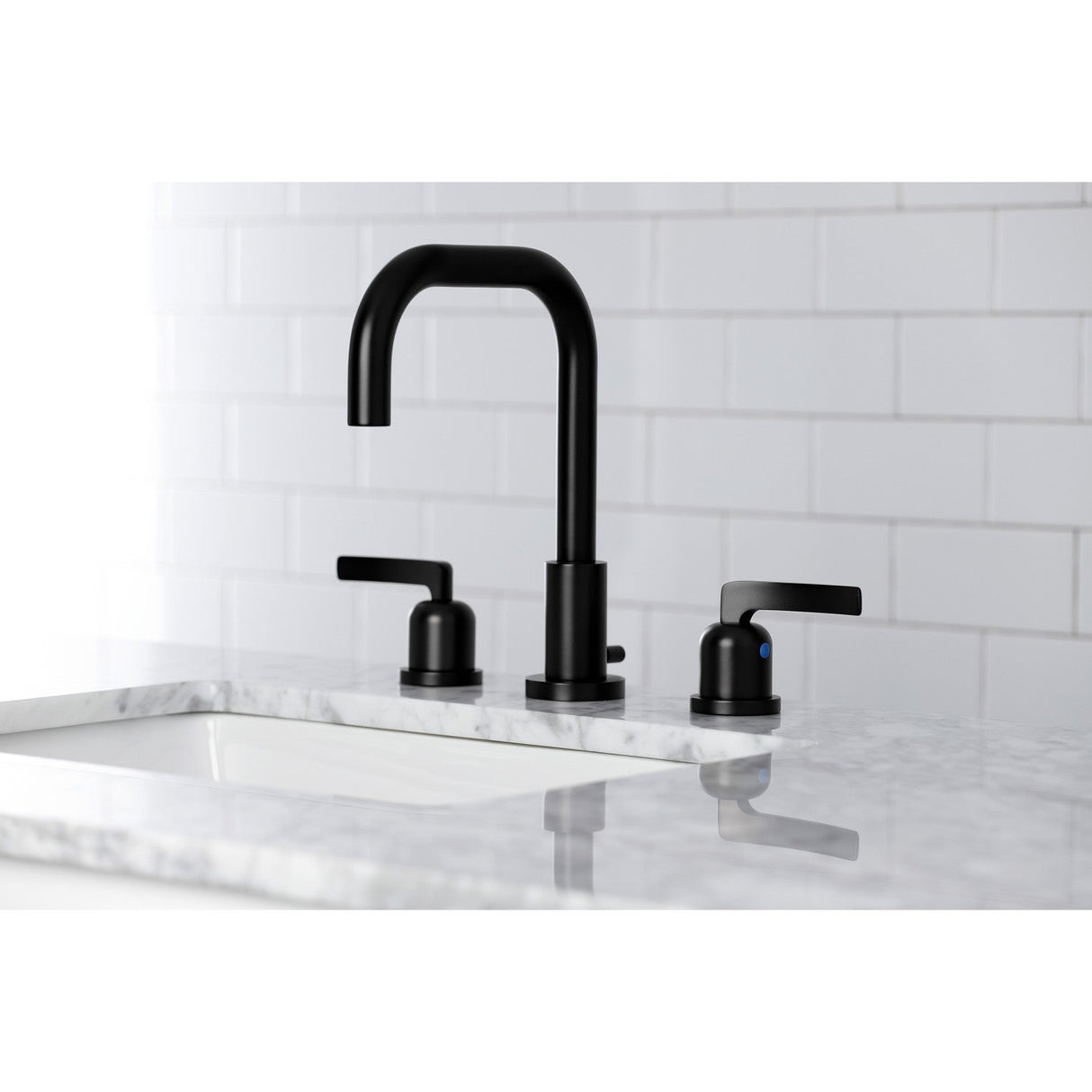 Centurion FSC8930EFL Two-Handle 3-Hole Deck Mount Widespread Bathroom Faucet with Pop-Up Drain, Matte Black