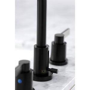 NuvoFusion FSC8930NDL Two-Handle 3-Hole Deck Mount Widespread Bathroom Faucet with Pop-Up Drain, Matte Black