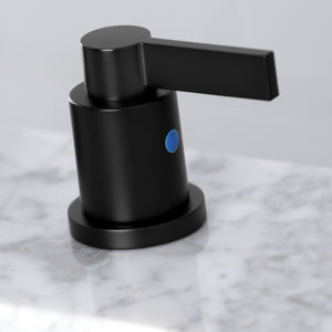 NuvoFusion FSC8930NDL Two-Handle 3-Hole Deck Mount Widespread Bathroom Faucet with Pop-Up Drain, Matte Black