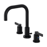 NuvoFusion FSC8930NDL Two-Handle 3-Hole Deck Mount Widespread Bathroom Faucet with Pop-Up Drain, Matte Black