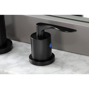 Serena FSC8930SVL Two-Handle 3-Hole Deck Mount Widespread Bathroom Faucet with Pop-Up Drain, Matte Black
