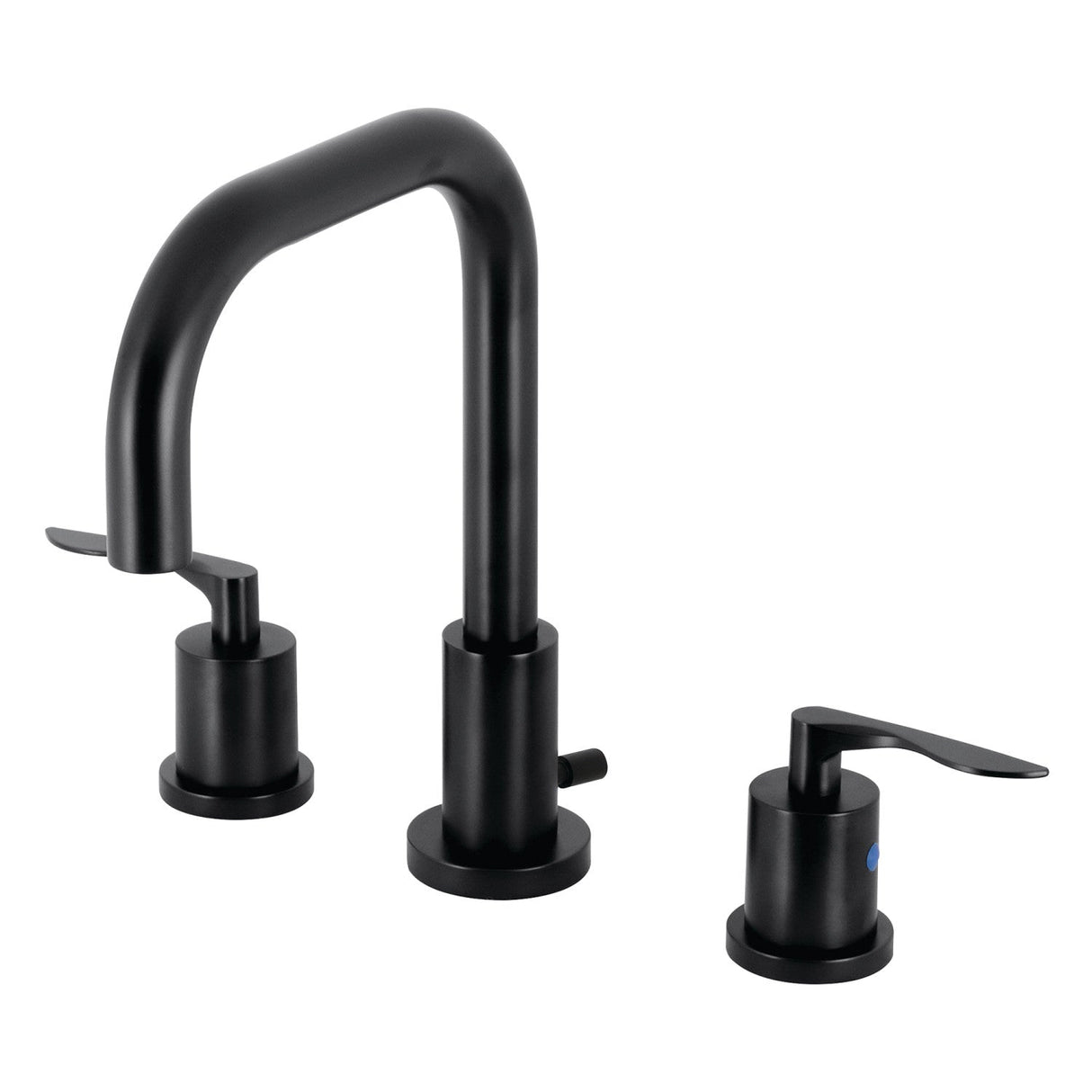 Serena FSC8930SVL Two-Handle 3-Hole Deck Mount Widespread Bathroom Faucet with Pop-Up Drain, Matte Black
