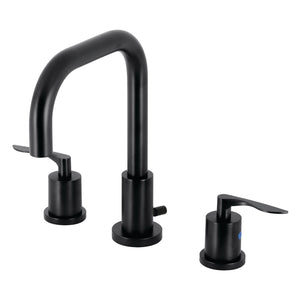 Serena FSC8930SVL Two-Handle 3-Hole Deck Mount Widespread Bathroom Faucet with Pop-Up Drain, Matte Black