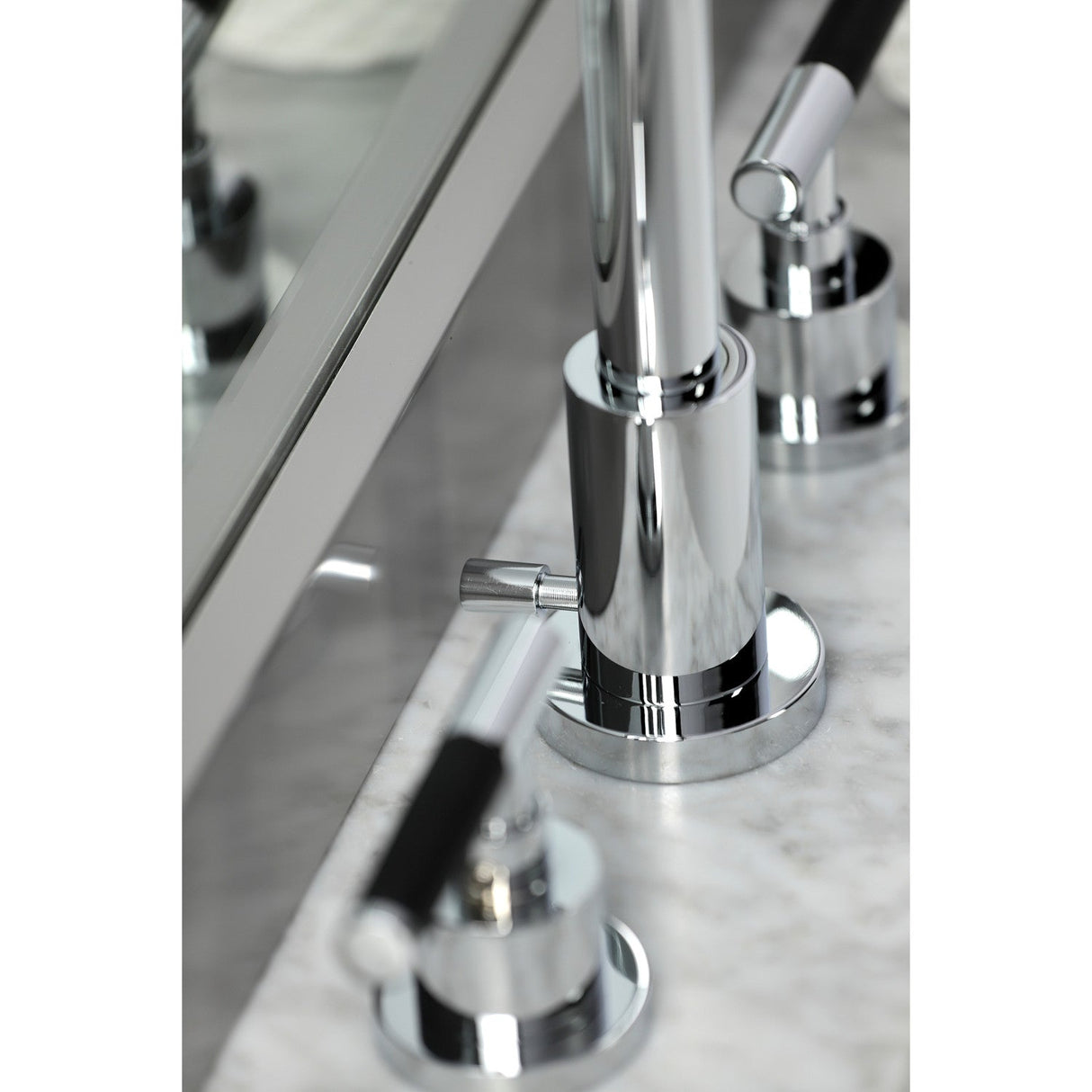 Kaiser FSC8931CKL Two-Handle 3-Hole Deck Mount Widespread Bathroom Faucet with Pop-Up Drain, Polished Chrome