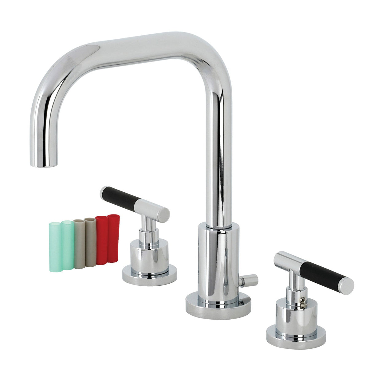 Kaiser FSC8931CKL Two-Handle 3-Hole Deck Mount Widespread Bathroom Faucet with Pop-Up Drain, Polished Chrome