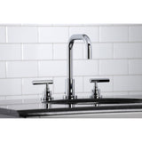 Manhattan FSC8931CML Two-Handle 3-Hole Deck Mount Widespread Bathroom Faucet with Pop-Up Drain, Polished Chrome