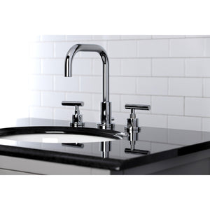 Manhattan FSC8931CML Two-Handle 3-Hole Deck Mount Widespread Bathroom Faucet with Pop-Up Drain, Polished Chrome