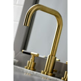 Kaiser FSC8933CKL Two-Handle 3-Hole Deck Mount Widespread Bathroom Faucet with Pop-Up Drain, Brushed Brass