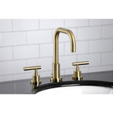 Manhattan FSC8933CML Two-Handle 3-Hole Deck Mount Widespread Bathroom Faucet with Pop-Up Drain, Brushed Brass