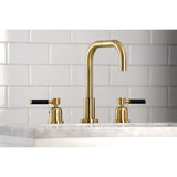 Kaiser FSC8933DKL Two-Handle 3-Hole Deck Mount Widespread Bathroom Faucet with Pop-Up Drain, Brushed Brass