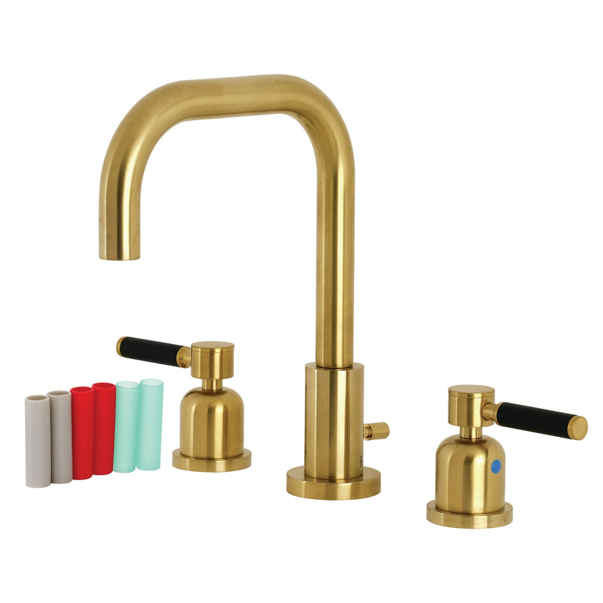 Kaiser FSC8933DKL Two-Handle 3-Hole Deck Mount Widespread Bathroom Faucet with Pop-Up Drain, Brushed Brass