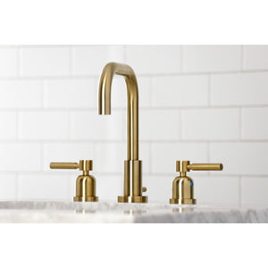 Concord FSC8933DL Two-Handle 3-Hole Deck Mount Widespread Bathroom Faucet with Pop-Up Drain, Brushed Brass