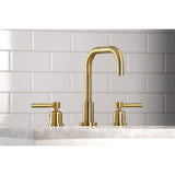 Concord FSC8933DL Two-Handle 3-Hole Deck Mount Widespread Bathroom Faucet with Pop-Up Drain, Brushed Brass