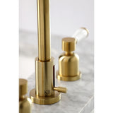 Paris FSC8933DPL Two-Handle 3-Hole Deck Mount Widespread Bathroom Faucet with Pop-Up Drain, Brushed Brass