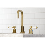 Paris FSC8933DPL Two-Handle 3-Hole Deck Mount Widespread Bathroom Faucet with Pop-Up Drain, Brushed Brass