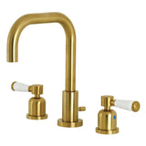 Paris FSC8933DPL Two-Handle 3-Hole Deck Mount Widespread Bathroom Faucet with Pop-Up Drain, Brushed Brass