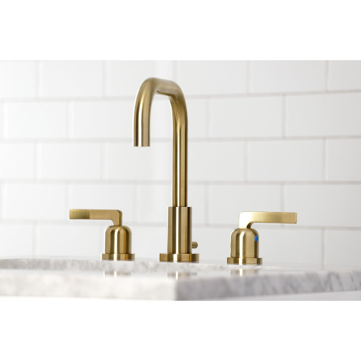 Centurion FSC8933EFL Two-Handle 3-Hole Deck Mount Widespread Bathroom Faucet with Pop-Up Drain, Brushed Brass