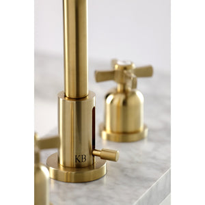 Millennium FSC8933ZX Two-Handle 3-Hole Deck Mount Widespread Bathroom Faucet with Pop-Up Drain, Brushed Brass
