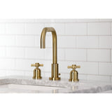 Millennium FSC8933ZX Two-Handle 3-Hole Deck Mount Widespread Bathroom Faucet with Pop-Up Drain, Brushed Brass