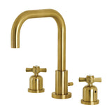 Millennium FSC8933ZX Two-Handle 3-Hole Deck Mount Widespread Bathroom Faucet with Pop-Up Drain, Brushed Brass