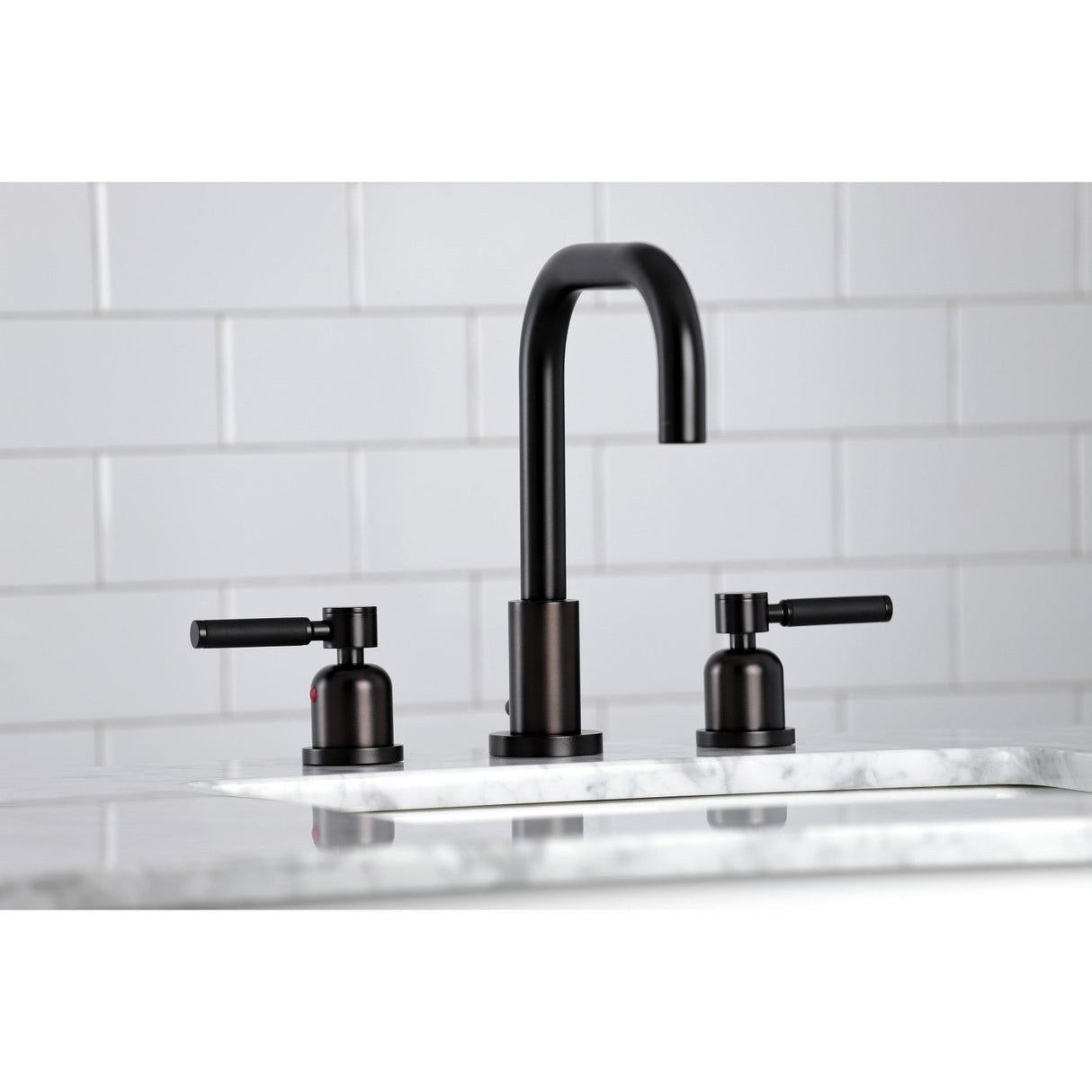 Kaiser FSC8935DKL Two-Handle 3-Hole Deck Mount Widespread Bathroom Faucet with Pop-Up Drain, Oil Rubbed Bronze
