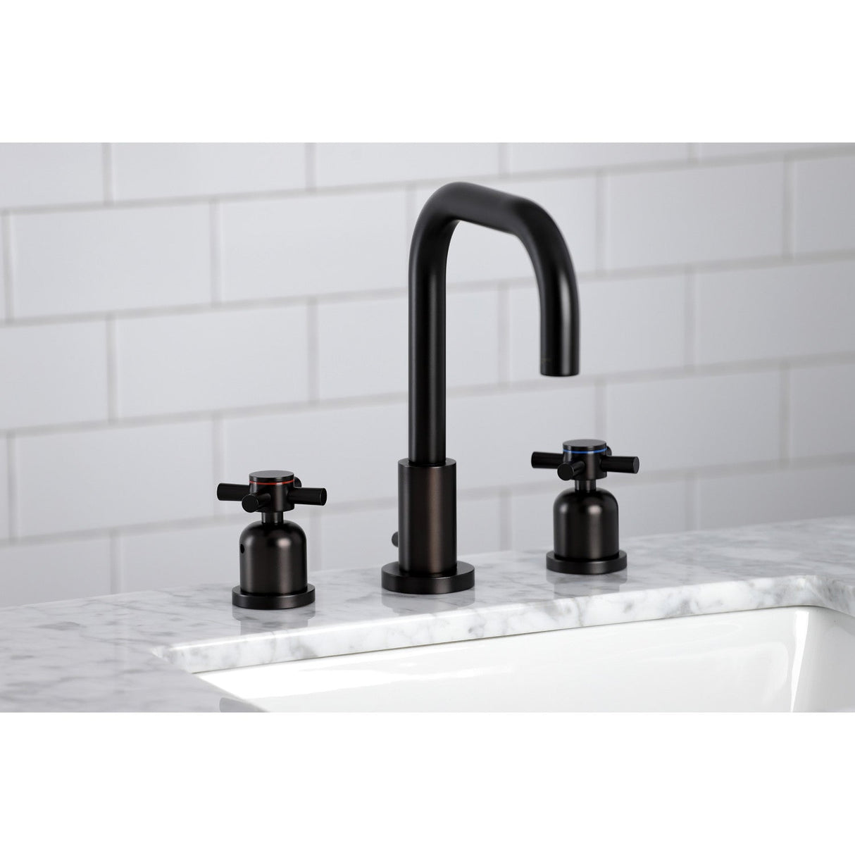 Concord FSC8935DX Two-Handle 3-Hole Deck Mount Widespread Bathroom Faucet with Pop-Up Drain, Oil Rubbed Bronze