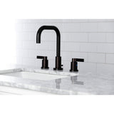 NuvoFusion FSC8935NDL Two-Handle 3-Hole Deck Mount Widespread Bathroom Faucet with Pop-Up Drain, Oil Rubbed Bronze