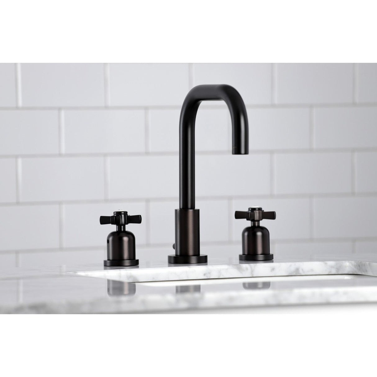 Millennium FSC8935ZX Two-Handle 3-Hole Deck Mount Widespread Bathroom Faucet with Pop-Up Drain, Oil Rubbed Bronze
