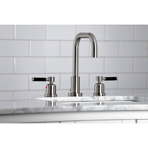 Kaiser FSC8938DKL Two-Handle 3-Hole Deck Mount Widespread Bathroom Faucet with Pop-Up Drain, Brushed Nickel