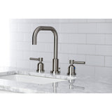 Concord FSC8938DL Two-Handle 3-Hole Deck Mount Widespread Bathroom Faucet with Pop-Up Drain, Brushed Nickel